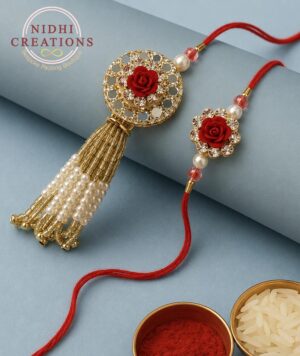 Ruby Rose Pair Rakhi Set