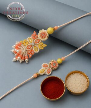 Sunrise Floral Pair Rakhi Set