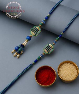 Royal Sapphire Pair Rakhi Set