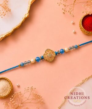 Blue Crystal Flower Rakhi