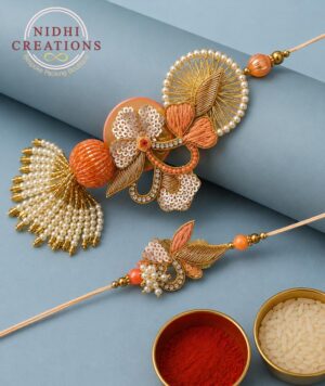 Autumn Bloom Pair Rakhi Set