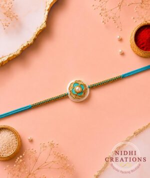 Turquoise Floral Rakhi
