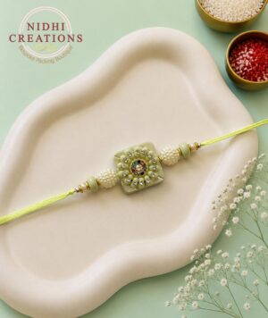 Pistachio Pearl Blossom Rakhi