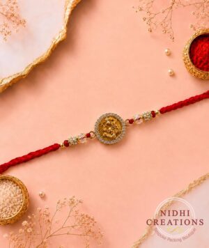 Golden Ganesha Disc Rakhi