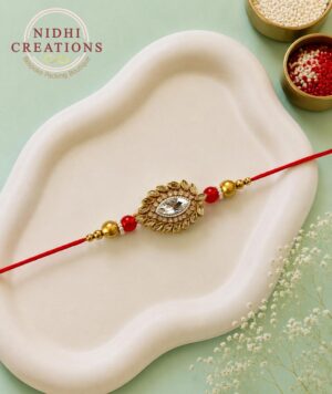 Scarlet Crystal Halo Rakhi