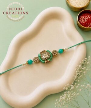 Mint Gemstone Elegance Rakhi