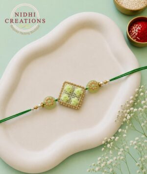 Pistachio Rose Square Rakhi