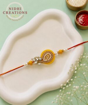 Mango Yellow Paisley Rakhi