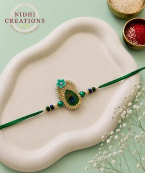 Pearl Peacock Paisley Rakhi