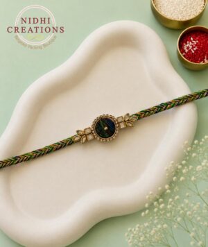 Emerald Mirror Peacock Rakhi
