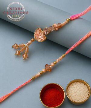Blush Crystal Pair Rakhi Set