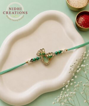Mint Plume Paisley Rakhi