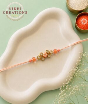 Peach Cluster Quad Rakhi