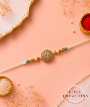 Mint Crystal Disc Rakhi
