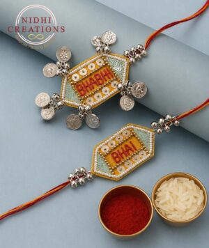 Bhai Bhabhi Heritage Pair Rakhi Set