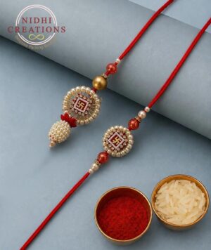 Auspicious Swastik Pair Rakhi Set