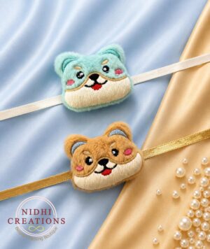 Soft Fur Teddy Toddler Rakhi (any colour)